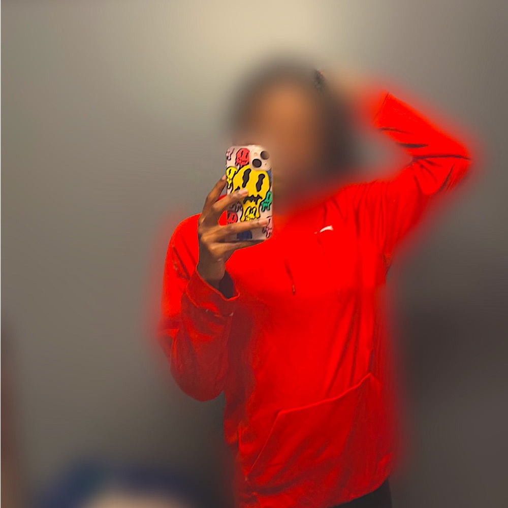 Red Nike DRI FIT hoodie